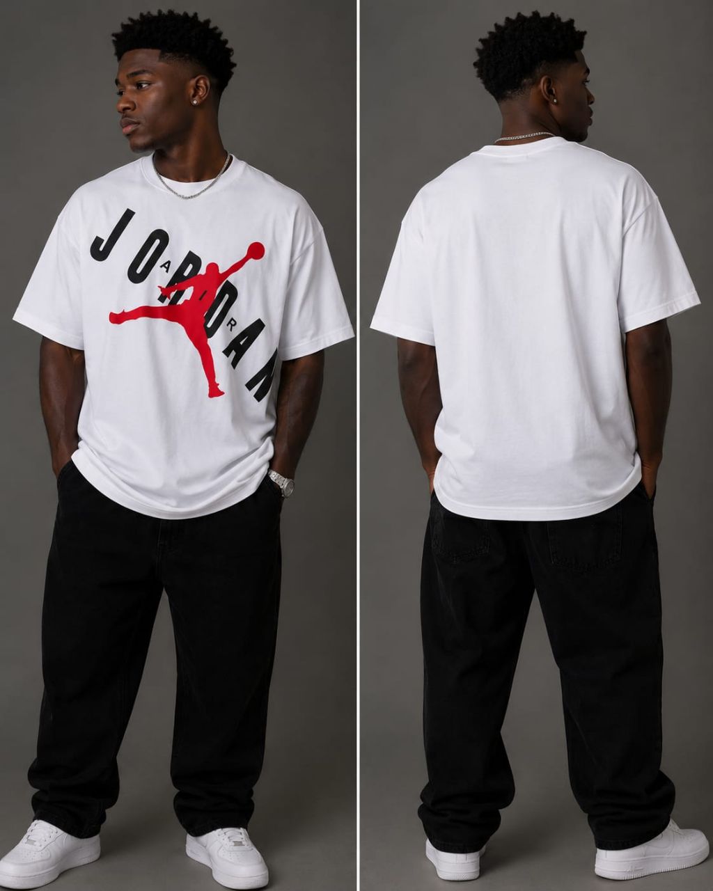 Camiseta branca Jordan oversized